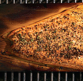 Subscribe to Fine Cooking. Click here to find out more! Print It| Add to Favorites| ShareThis| To learn more, read the article: Cook Once/Eat Twice: Cedar-Planked Salmon Cedar-Planked Salmon with Lemon-Pepper Rub and Horseradish-Chive Sauce