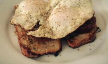Turkey Steaks with Egg & Tomatoes