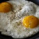 Sunny Side Eggs with Bacon, Mushroom, Beans, & Asparagus