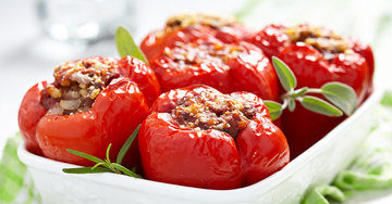 cauliflower stuffed bell pepper